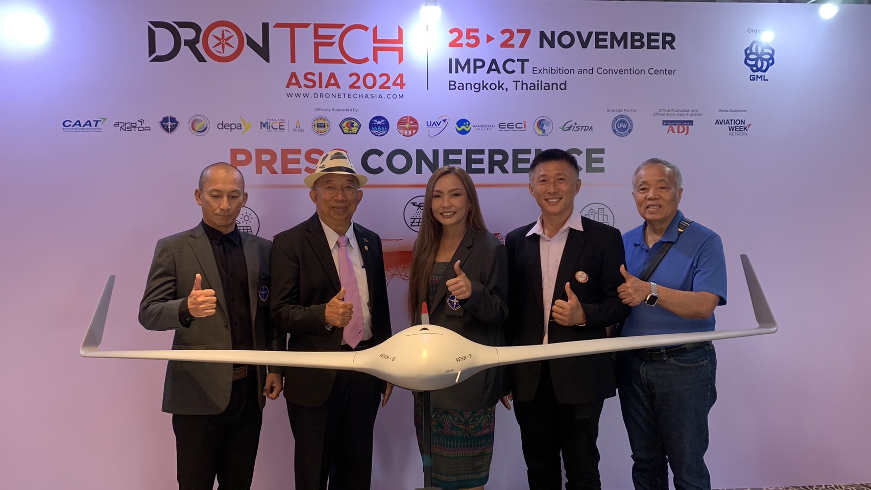 Chairman of the Aviation Industry Cluster along withVice President of the Cluster Being a representative of the Thai Subcon Association Attended the press conference “DronTech Asia 2024”