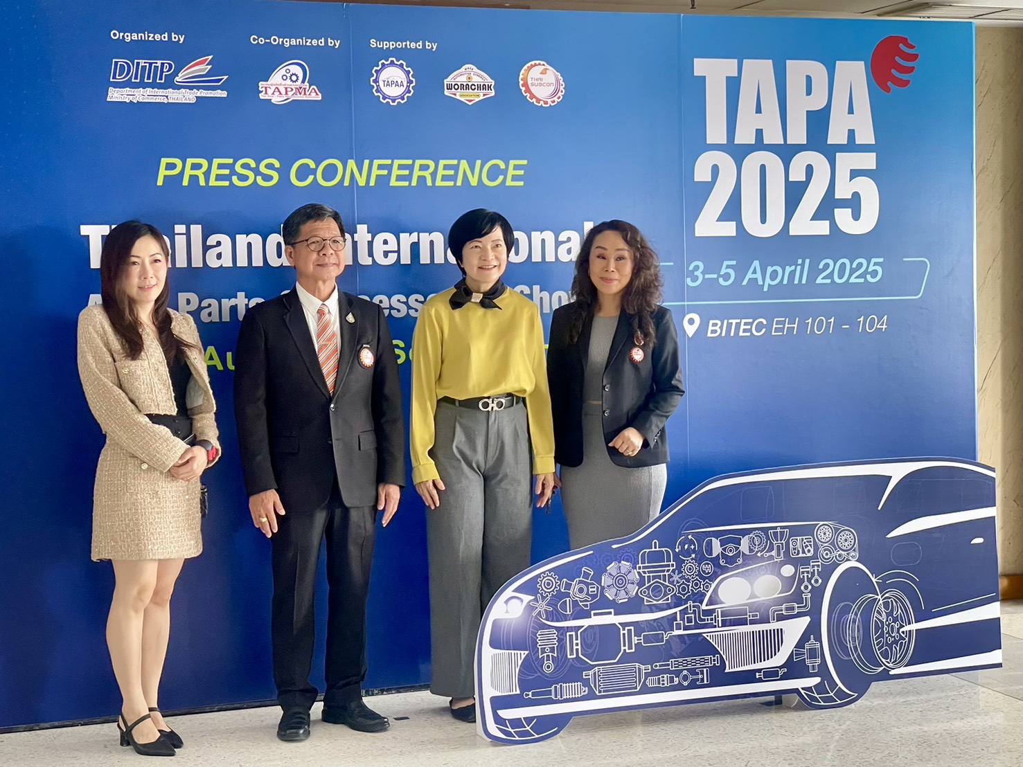 กรมส่งเสริมการค้าระหว่างประเทศ กระทรวงพาณิชย์ ร่วมกับ 4 สมาคม TAPMA TAPAA WORACHAK และ THAI SUBCON เตรียมจัดงานแสดงสินค้าชิ้นส่วน อะไหล่ยานยนต์ และอุปกรณ์ตกแต่ง 2568 หรือ TAPA 2025 